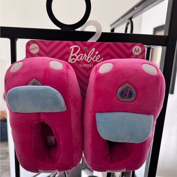Barbie Shoes - Barbie Plush Pink and Blue Slippers